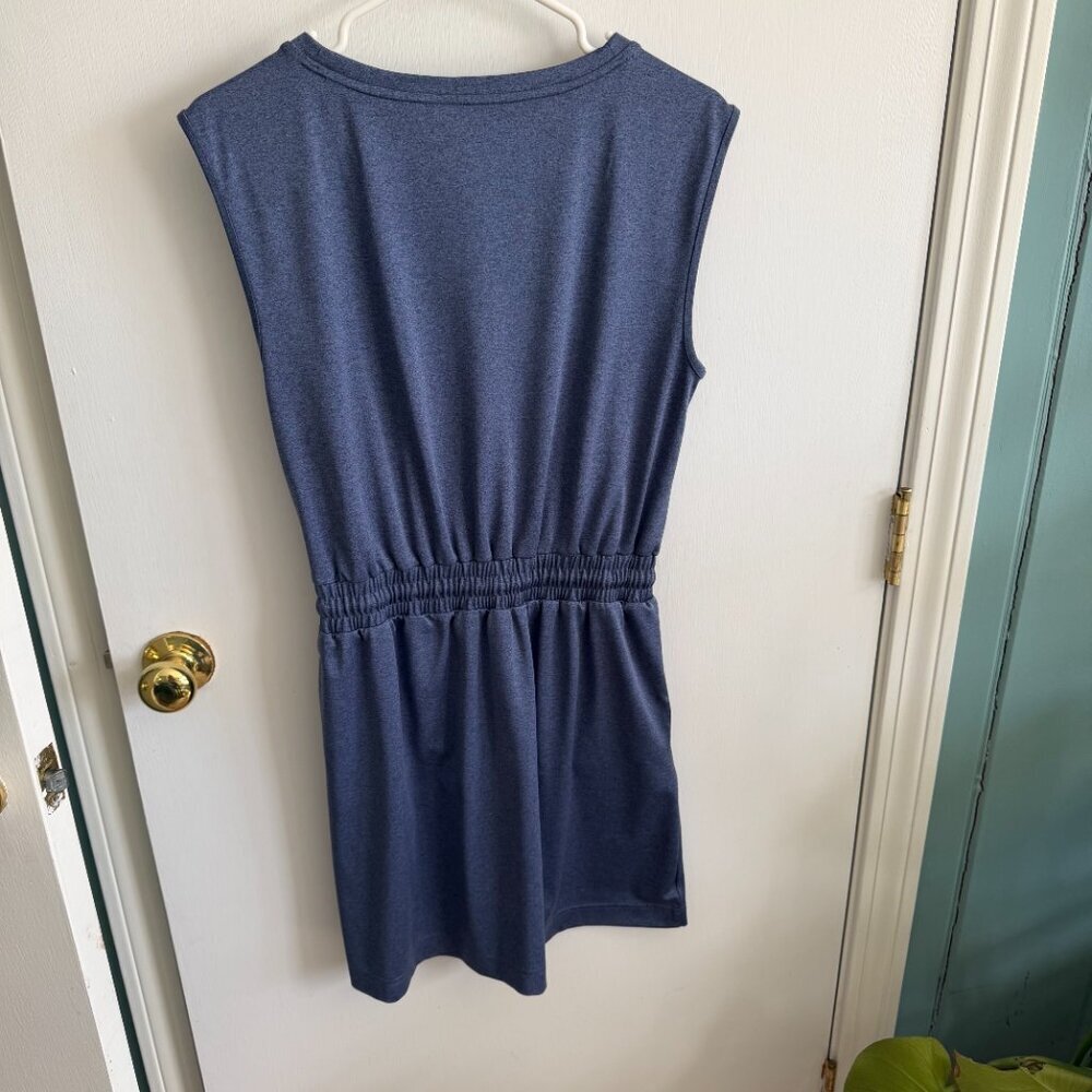 Lou & Grey Blue Cinched Waist Dress Soft Knit Small - Picture 3 of 5